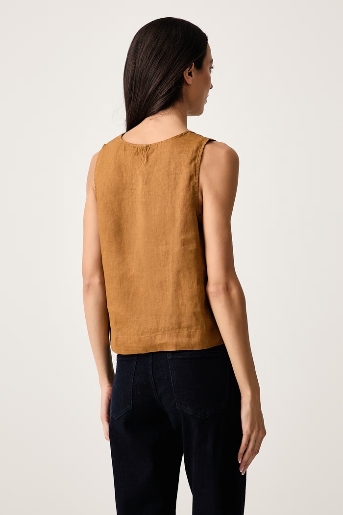 United Colors of Benetton Halenka dámská lněná 5BMLDQ0DY hnědá AW26