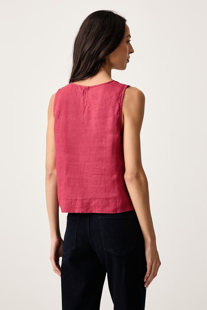 United Colors of Benetton Halenka dámská lněná 5BMLDQ0DY červená AW26