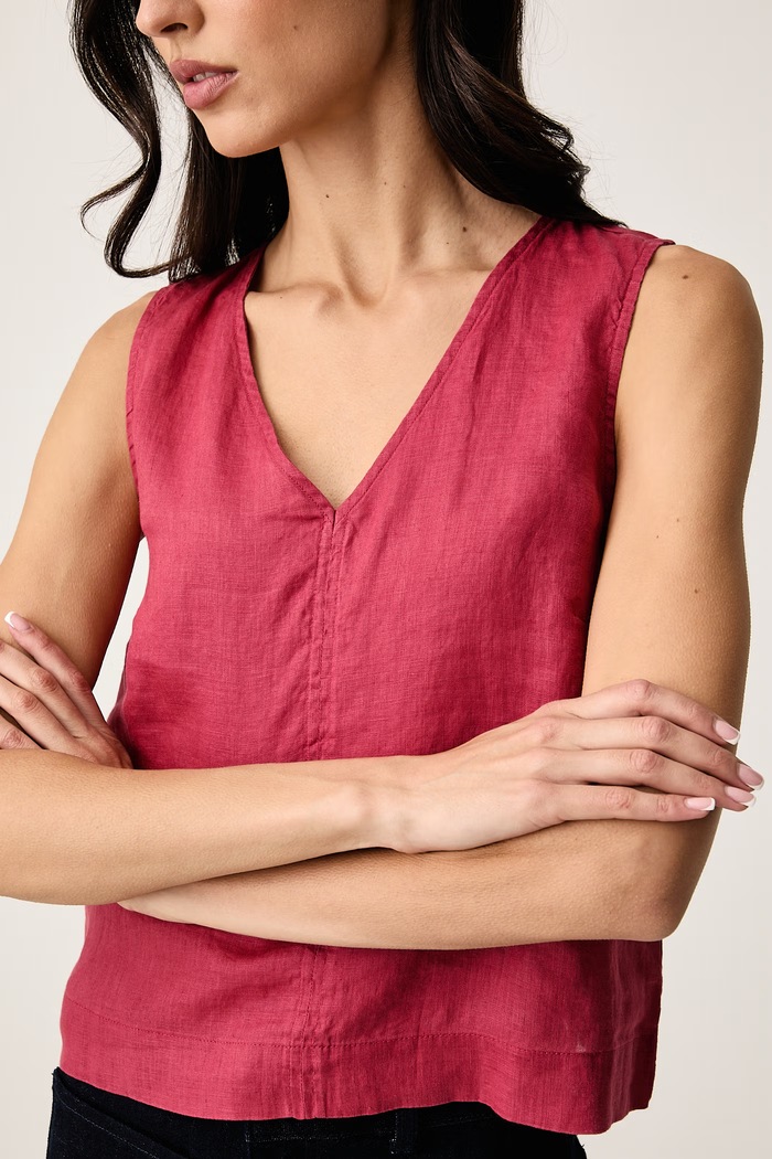 Oblečení United Colors of Benetton Halenka dámská lněná 5BMLDQ0DY červená