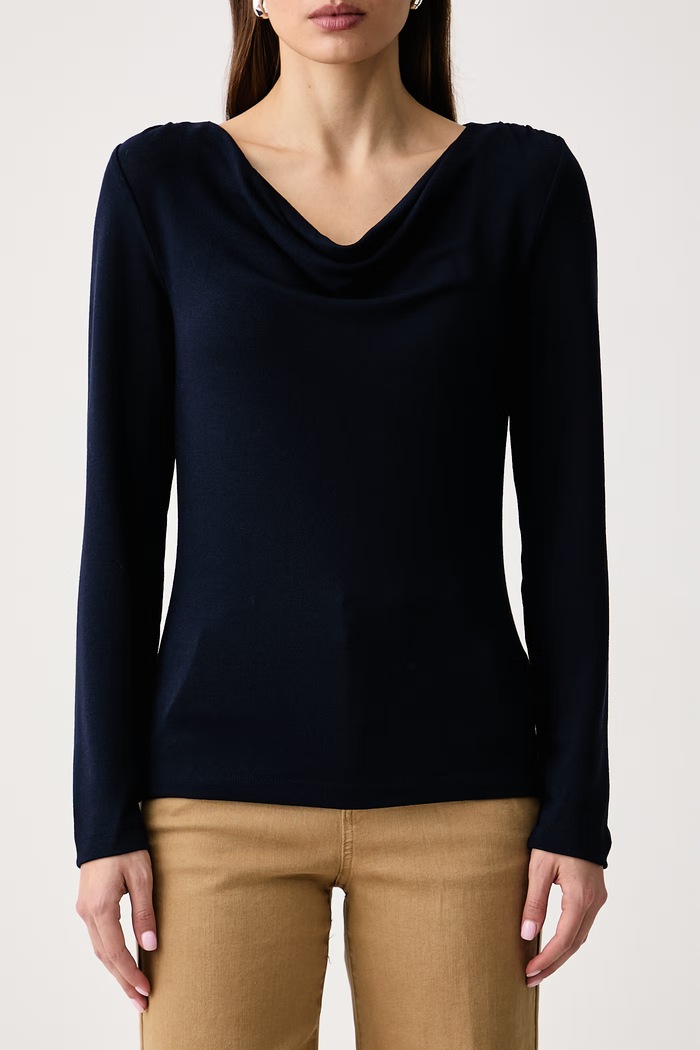 Bluza za žene s viskozom United Colors of Benetton 31NLD10DO mornarsko plava