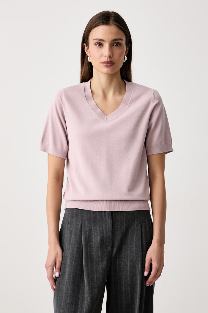United Colors of Benetton T-shirt swetrowy damski różowy 135PD403Z