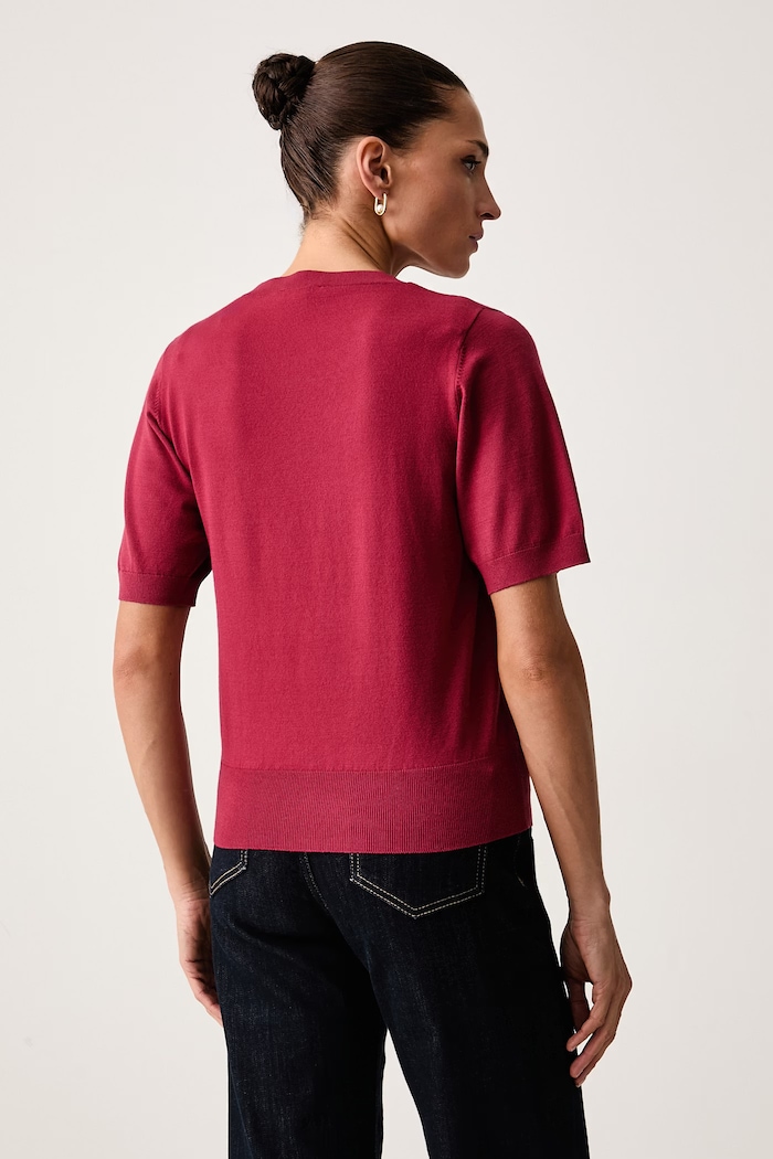 Odzież United Colors of Benetton T-shirt swetrowy damski 135PD403Z czerwony