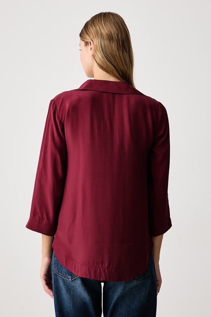 United Colors of Benetton Camicetta da donna in viscosa 5HFLDQ0F8 granata AW26