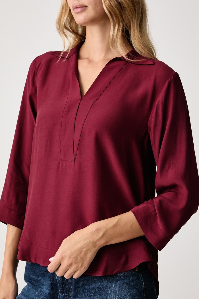 Abbigliamento United Colors of Benetton Camicetta da donna in viscosa 5HFLDQ0F8 granata