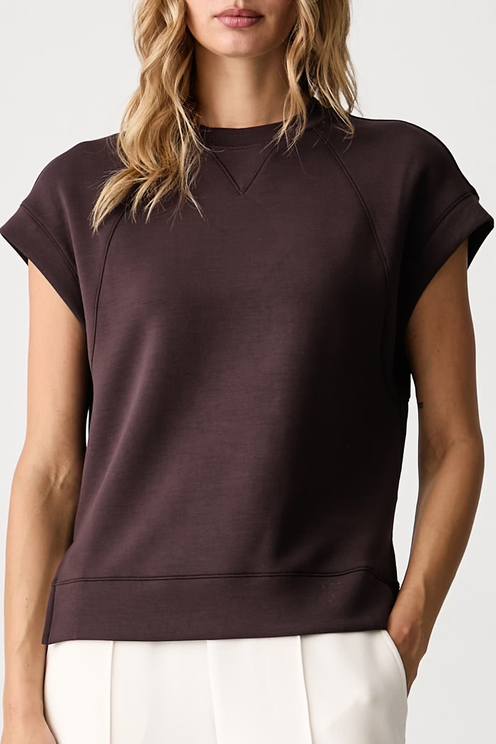 T-shirt γυναικείο με μοντάλ United Colors of Benetton 3QAFD10DG καφέ
