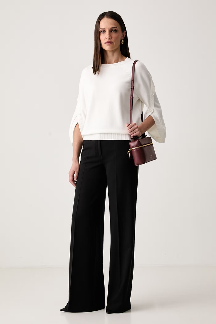 Joseph Ribkoff Sweter damski z wiskozą 263935 biały AW26