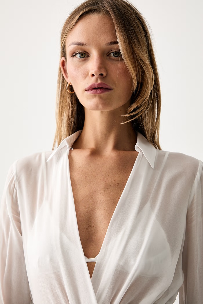 Elisabetta Franchi body damskie z wiskozy CB00966E2 biały