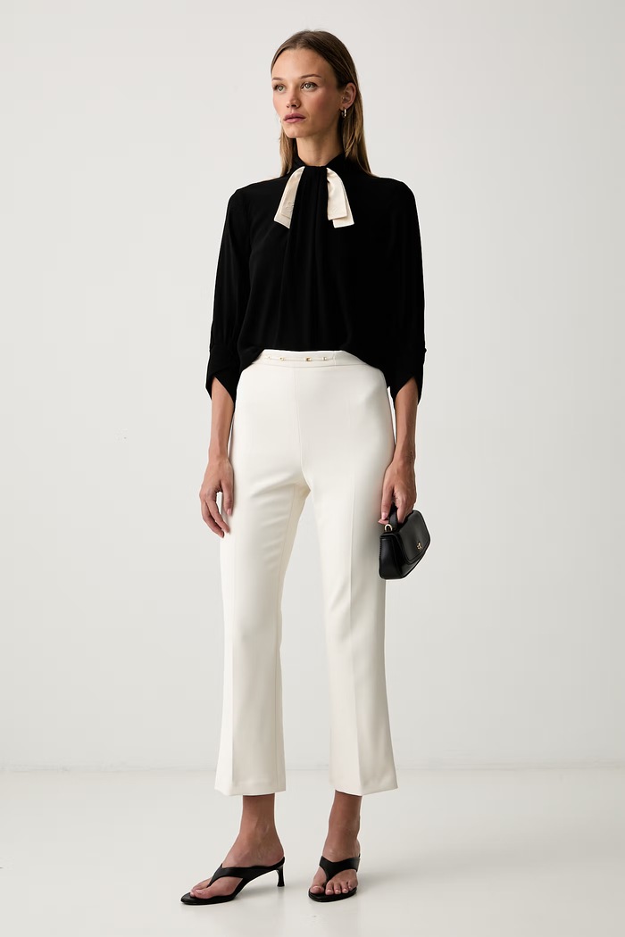 Elisabetta Franchi bluzka koszulowa damska CA17866E2 czarny AW26