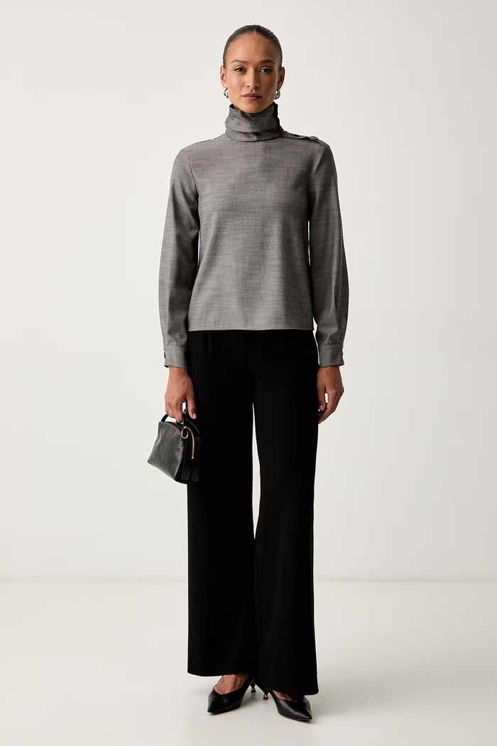 Patrizia Pepe bluzka damska z lyocellem 8C0340.C0250 szary AW26