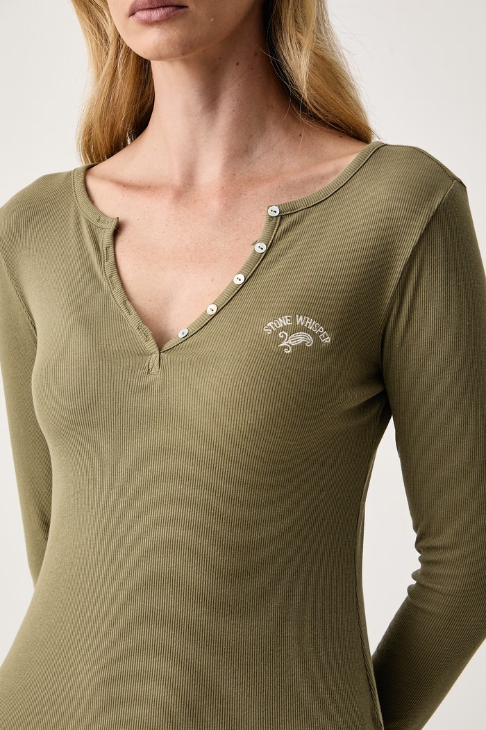 Odzież women'secret Longsleeve damski z bawełną 3274535 zielony