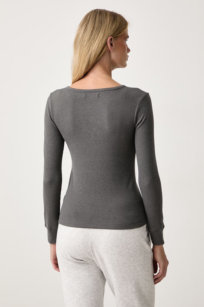 women'secret Longsleeve damski z bawełną 3274534 szary AW26
