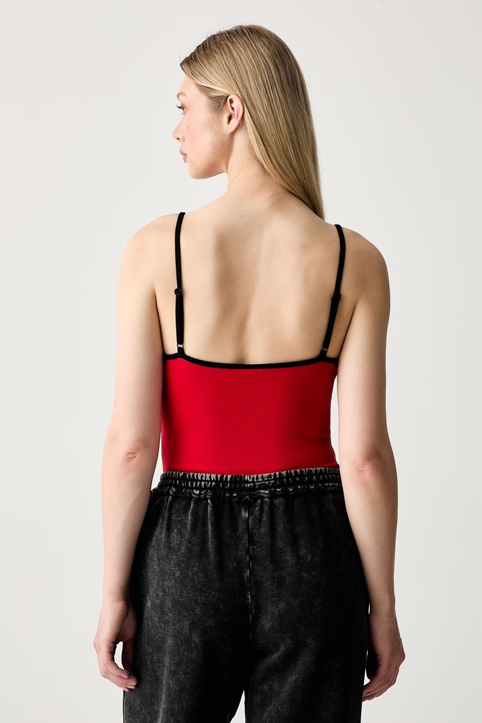 Odzież Karl Lagerfeld Jeans body damskie z bawełną B3W17028 czerwony