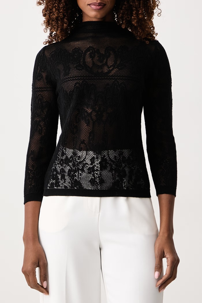 Sweter damski z bawełną Twinset 262TF3031 czarny