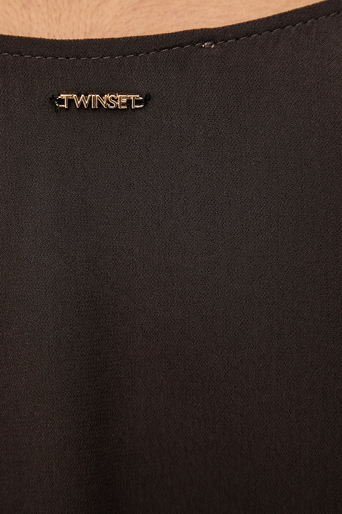 Μπλούζα γυναικεία από βισκόζη Twinset καφέ 262TF2053