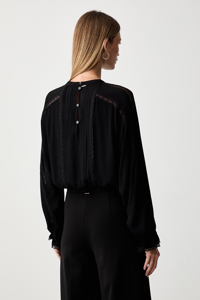 Odjeća Twinset bluza za žene od viskoze 262TP2346 crna