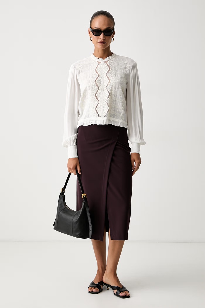 Twinset bluzka damska z wiskozy 262TP2250 beżowy AW26