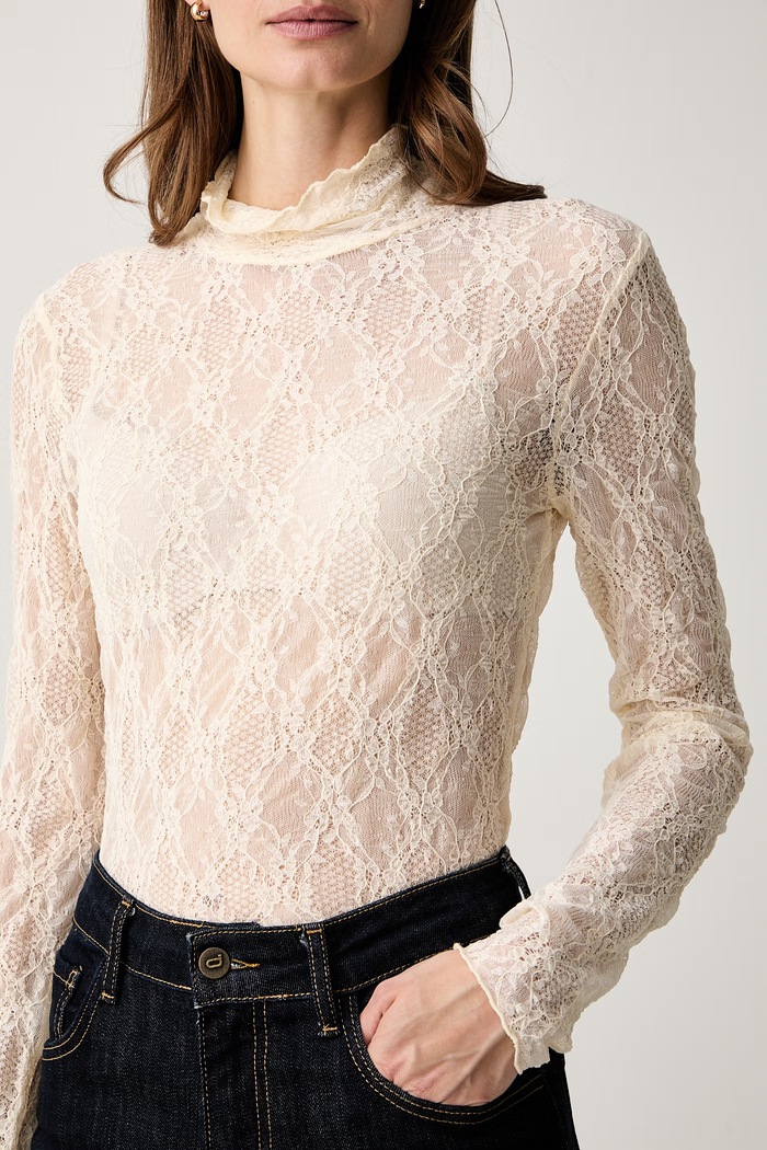 Bluza ženska čipkasta Twinset bež 262LI2NBB