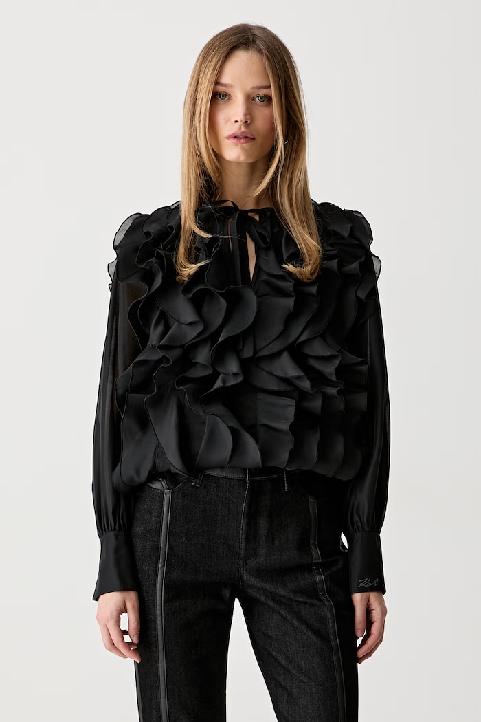 Karl Lagerfeld μπλούζα γυναικεία μαύρο B3W11018