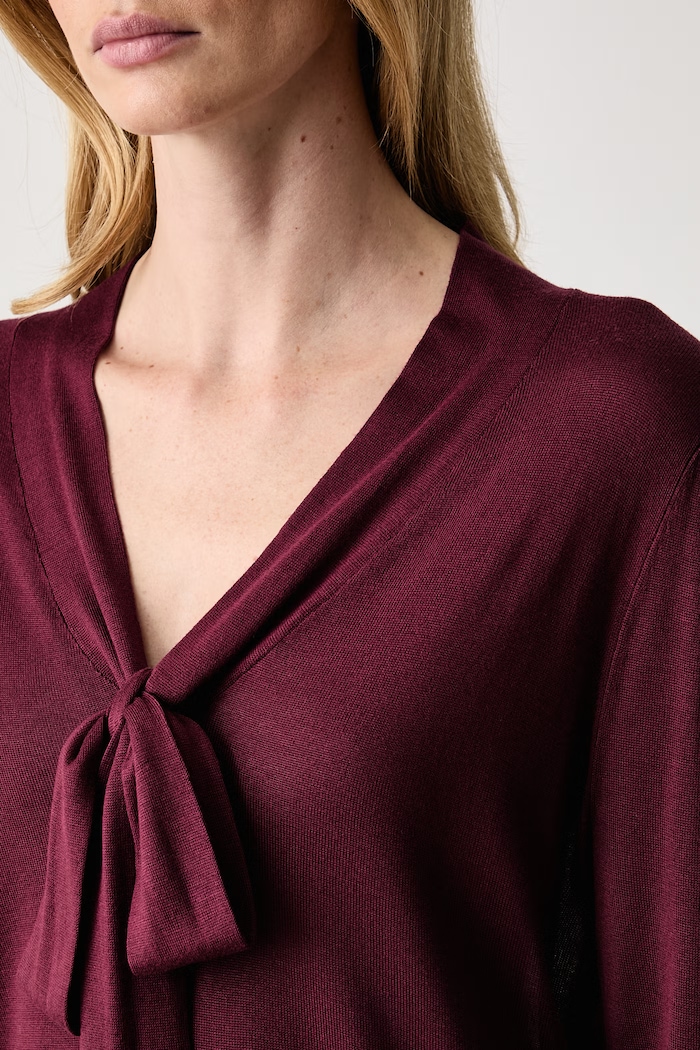 Sweter damski z wiskozy Pedro del Hierro 3514472 bordowy