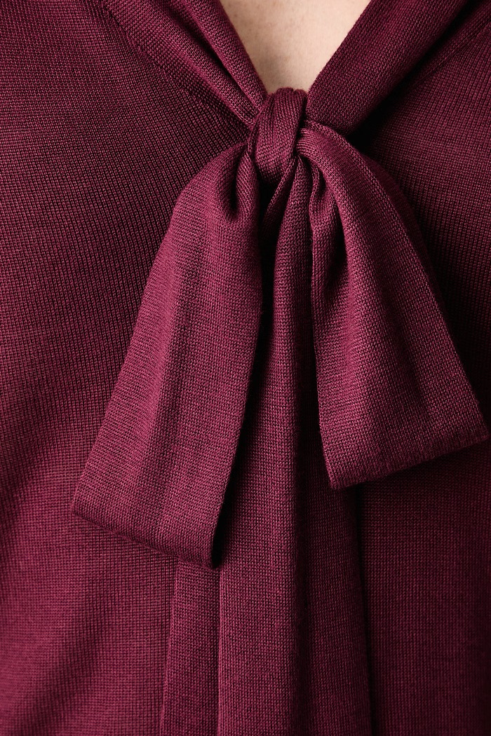 Sweter damski z wiskozy Pedro del Hierro bordowy 3514472