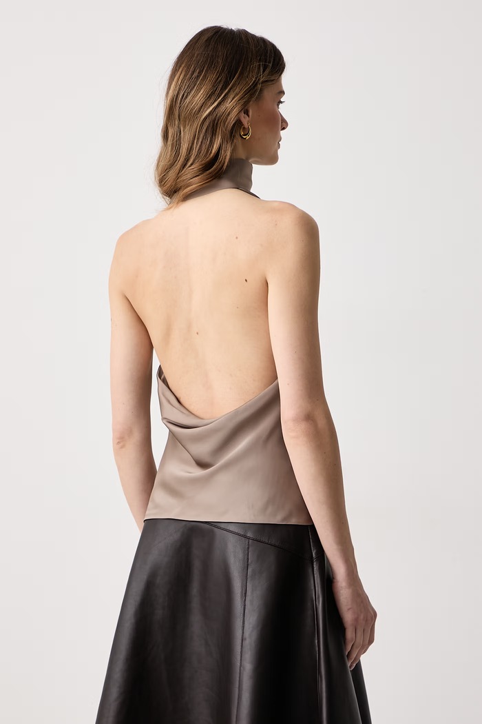 Odzież Guess Bluzka damska z dodatkiem jedwabiu x LEONIE HANNE W6BH70.W5206 beżowy