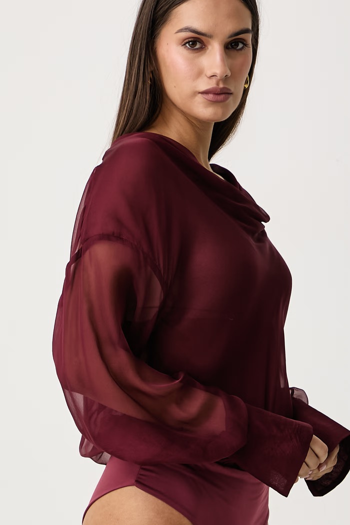 Body ženski svilen x LEONIE HANNE Guess W6BH68.W5199 bordo