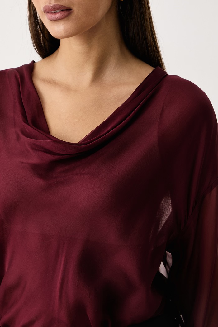 Body ženski svilen x LEONIE HANNE Guess bordo W6BH68.W5199