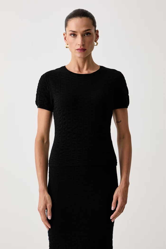 Yuzefi bluzka damska z wełny merino PARISSA czarny YUZPF26.RW.KN08.01