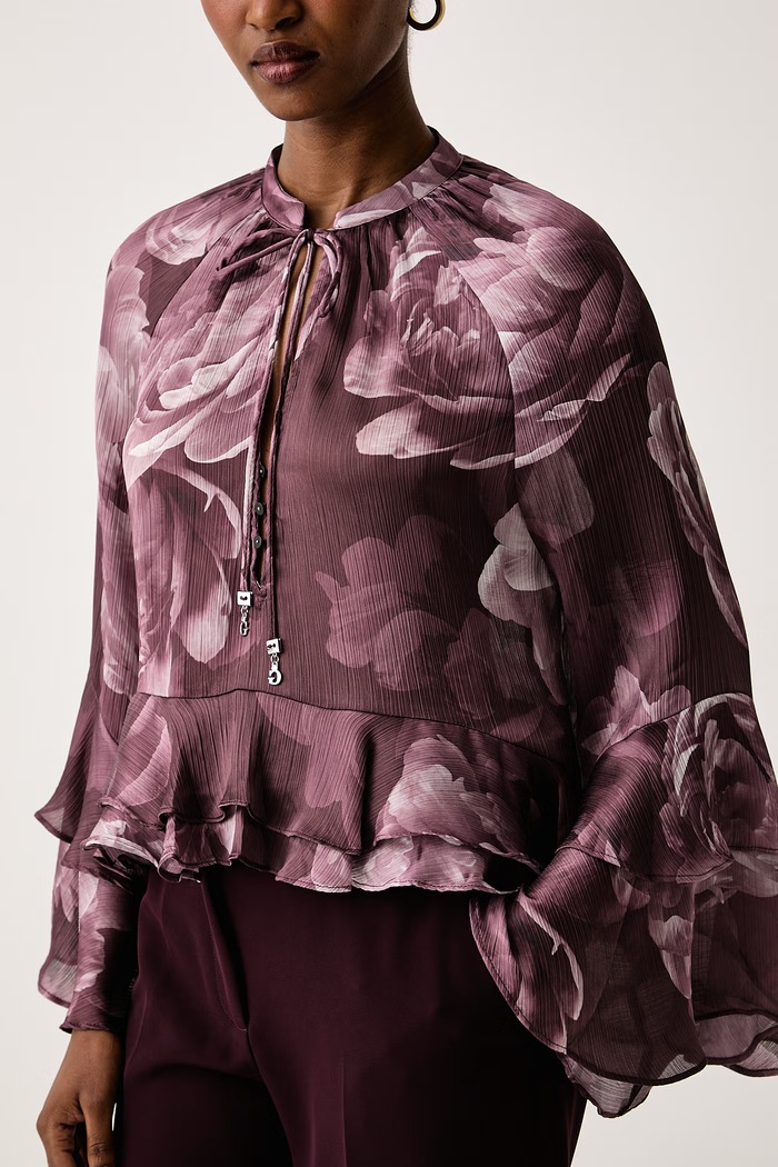 Bluza s volanima za žene NICOLE Guess W6BH45.W4235 roza