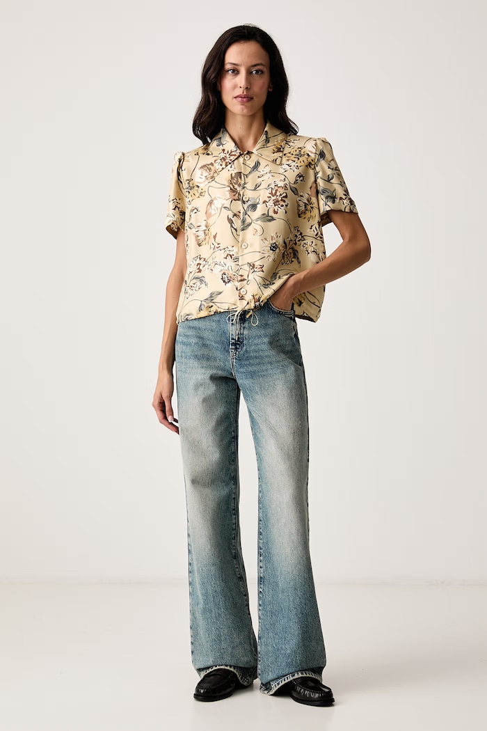 Kenzo Koszula damska jedwabna FG62TO2479O6 beżowy AW26