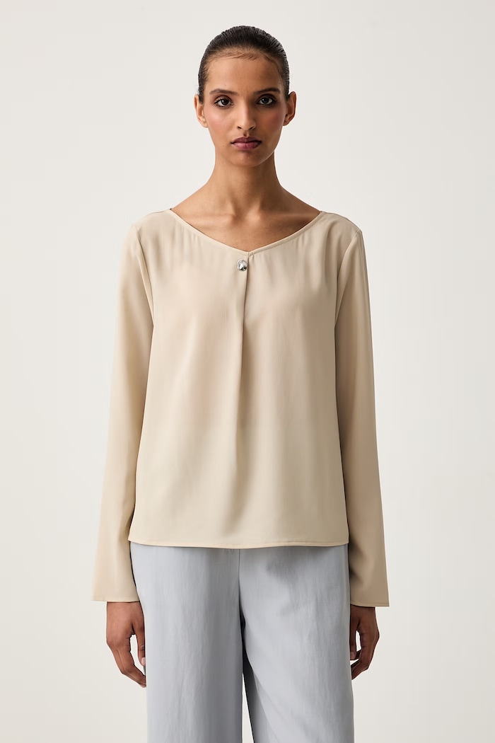 Calvin Klein blúzka dámska béžová LV044G131G