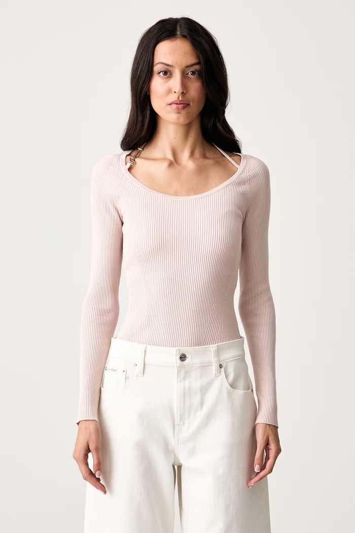 Guess sweter damski z wiskozą MEGHAN różowy W6YR22.Z0966
