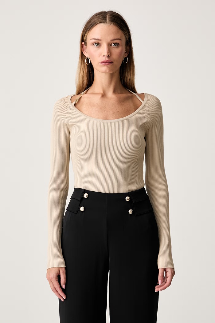 Guess pulover ženski z viskozo MEGHAN bež W6YR22.Z0966