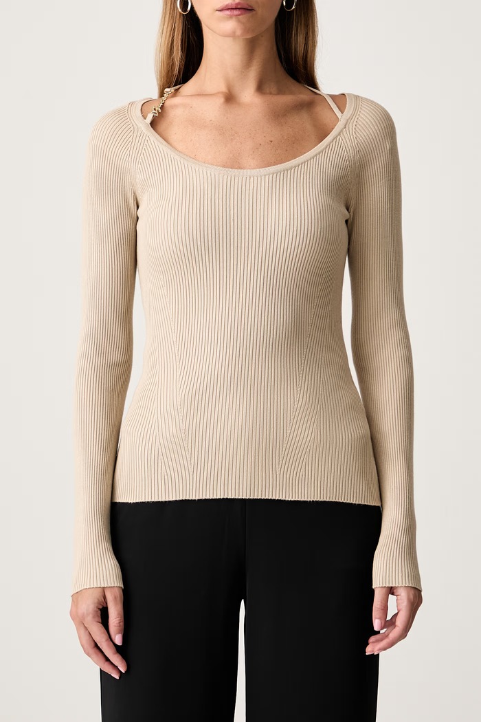 Guess pulover ženski z viskozo MEGHAN bež W6YR22.Z0966