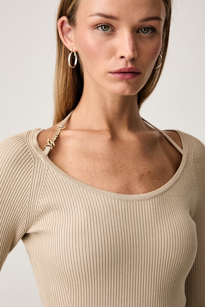 Guess pulover ženski z viskozo MEGHAN W6YR22.Z0966 bež