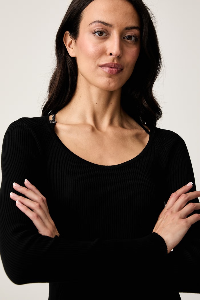 Guess свитер для женщин с вискозой MEGHAN чёрный W6YR22.Z0966