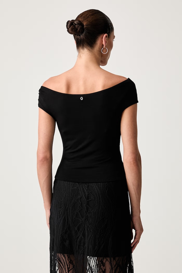 Odjeća Guess crop top za žene od lyocella W6YP48.K4527 crna