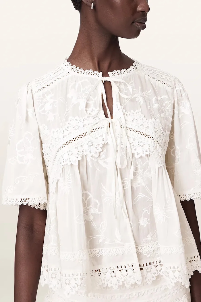 AllSaints bluzka damska bawełniana LILLITH biały W047PE