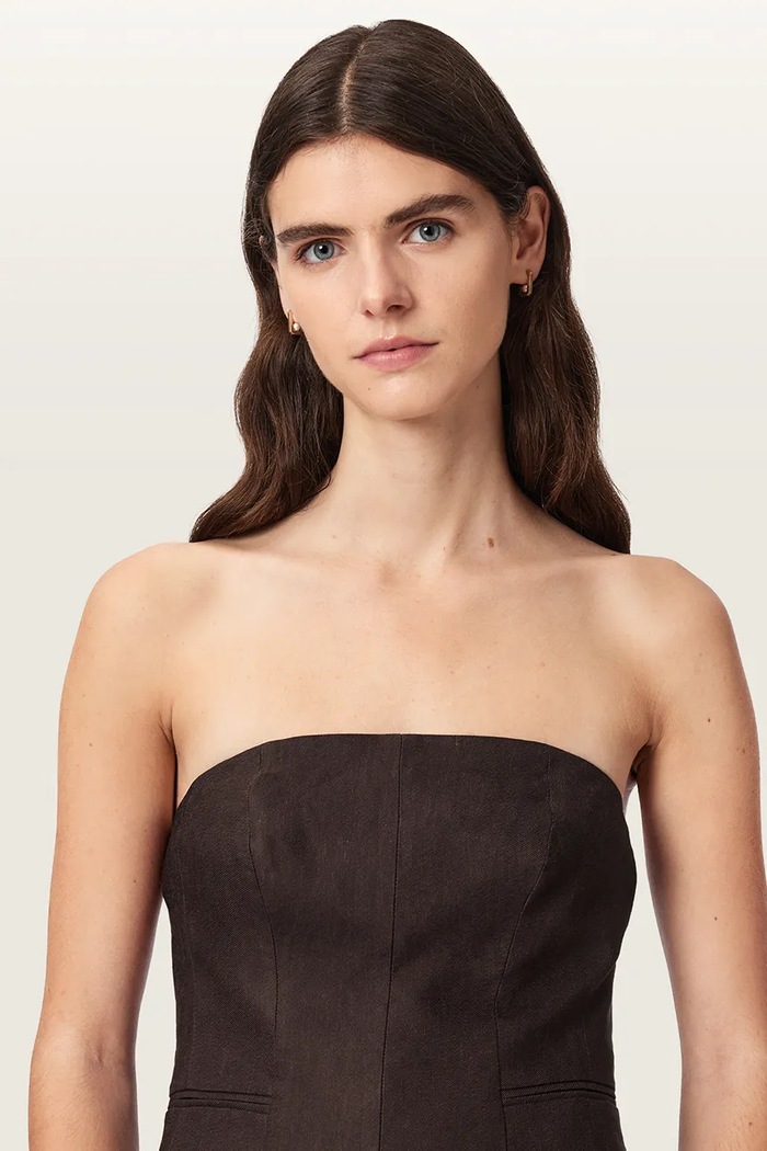 Bluză cu corset pentru femei din vâscoză CHARLEY AllSaints W051QE maro