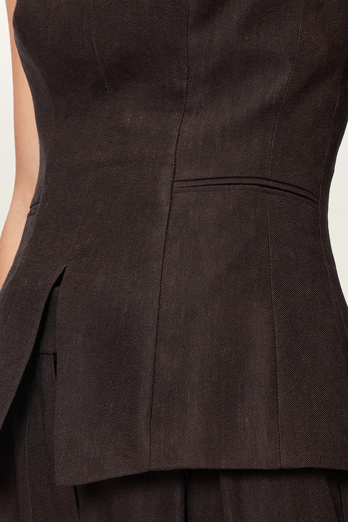 Bluză cu corset pentru femei din vâscoză CHARLEY AllSaints maro W051QE