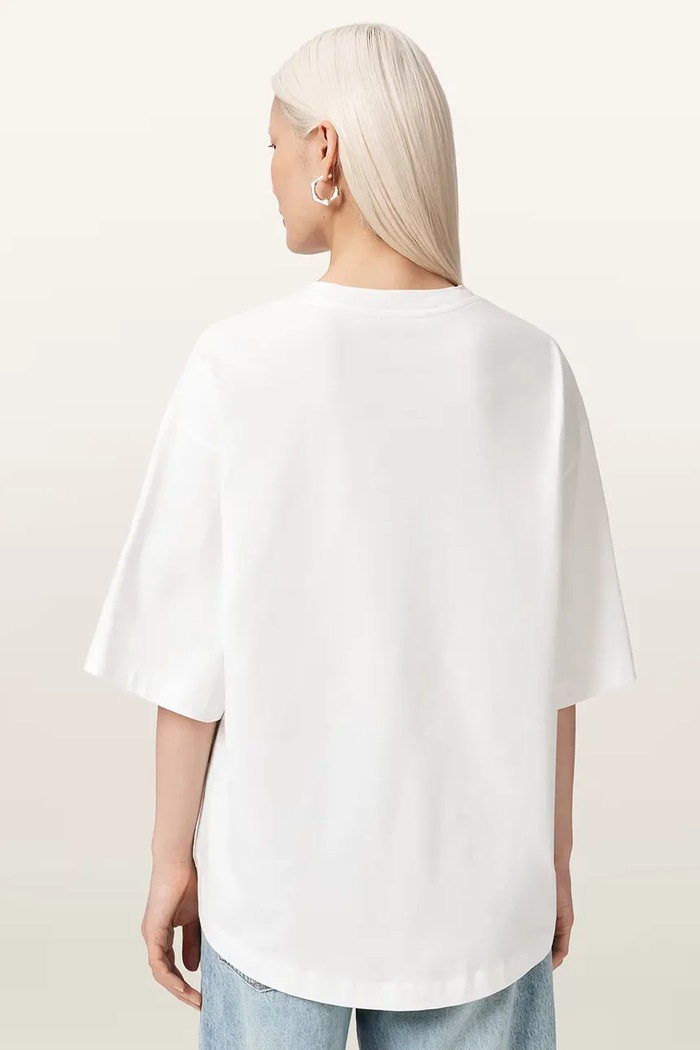 AllSaints tricou oversized pentru femei, din bumbac LOLA W113JE alb AW26