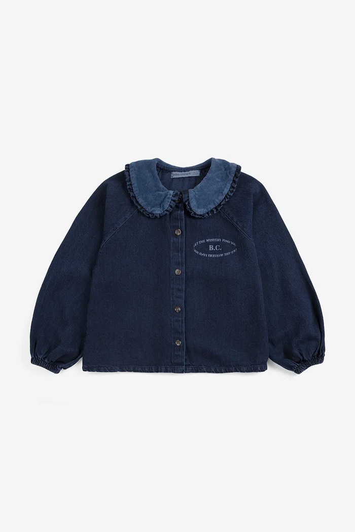 Bobo Choses camicia per bambini in jeans Mystery 226AC024 blu navy AW26