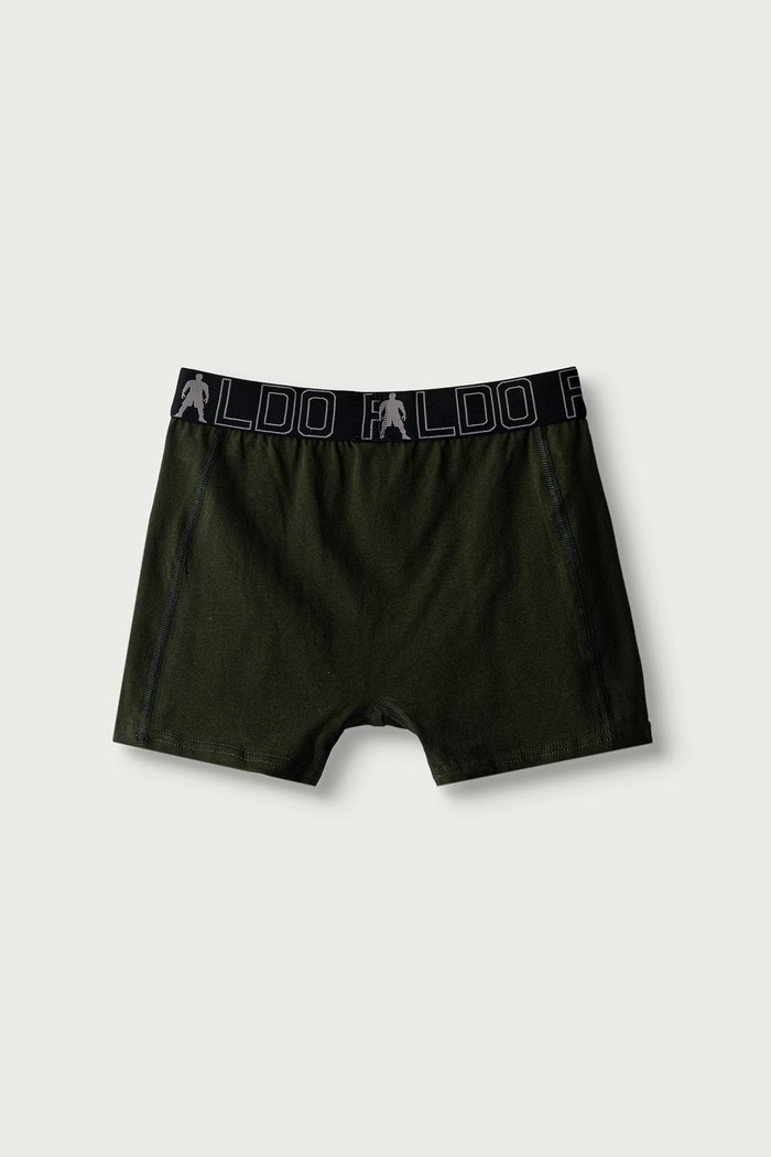 Boxer aderenti per bambini in cotone con elastan pacco da 2 CR7 Cristiano Ronaldo 8400.51.2548 verde
