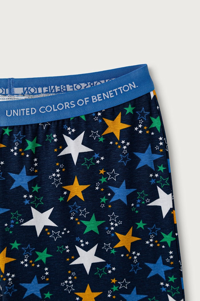 Dječaci United Colors of Benetton Dvodijelna pidžama za djecu s pamukom 3G680P0A6.G.Seasonal plava