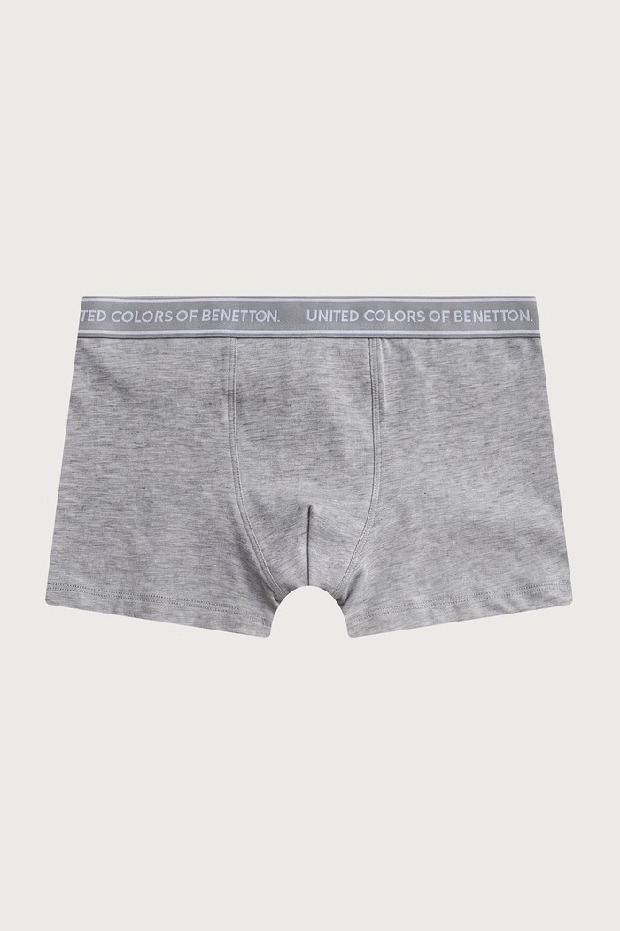 Băieți United Colors of Benetton Boxeri mulați pentru copii din bumbac cu elastan pachet de 2 3G680X01V.G.Seasonal alb