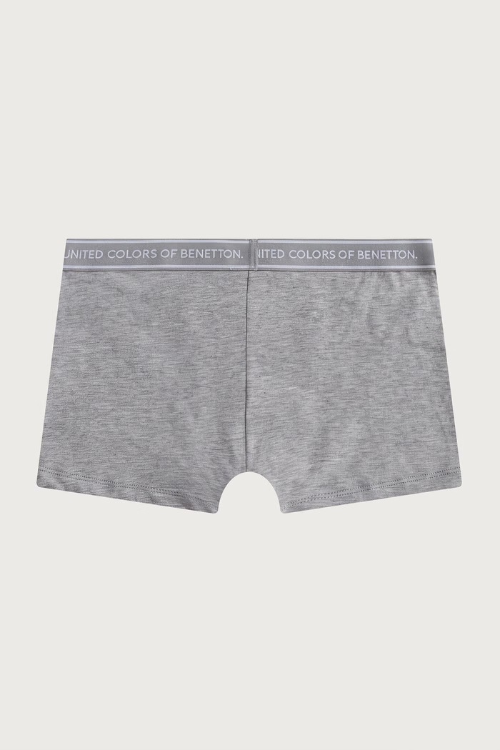 Boxeri mulați pentru copii din bumbac cu elastan pachet de 2 United Colors of Benetton alb 3G680X01V.G.Seasonal