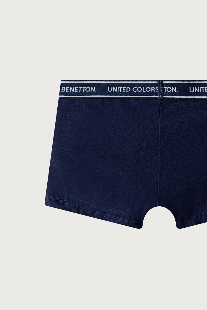 Bokserki dopasowane dziecięce bawełniane z elastanem 2-pack United Colors of Benetton szary 3G680X01V.G.Seasonal
