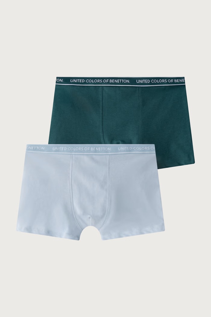 United Colors of Benetton Bokserki dopasowane dziecięce bawełniane z elastanem 2-pack niebieski 3G680X01V.G.Seasonal