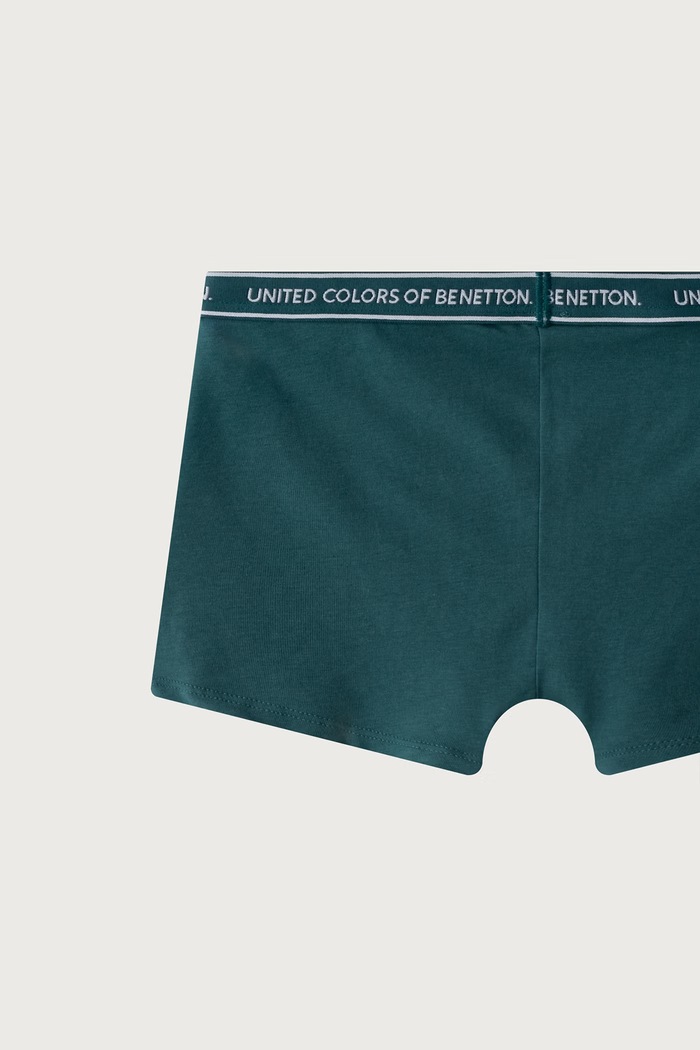 Bokserki dopasowane dziecięce bawełniane z elastanem 2-pack United Colors of Benetton niebieski 3G680X01V.G.Seasonal