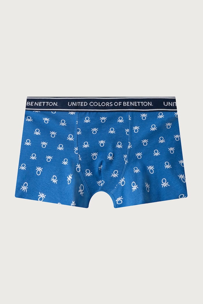 United Colors of Benetton Bokserki dopasowane dziecięce bawełniane z elastanem 2-pack 3G680X01V.G.Seasonal niebieski AW26